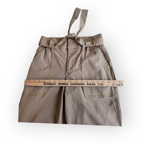 CAbi Discovery Cropped Stretch Belted Trousers Khaki Size 4 Utility Work Chic - Picture 10 of 15